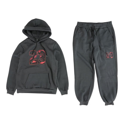 Charcoal Solid Hoodie Pullover and Pants Set