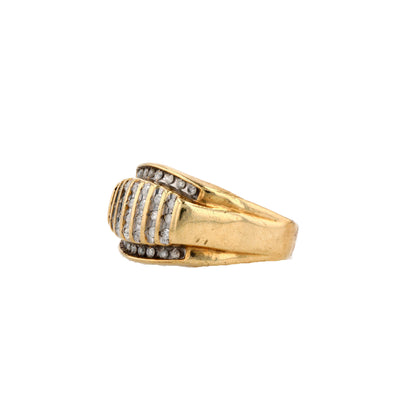 10K Gold Round Channel Set Pave Diamond Band