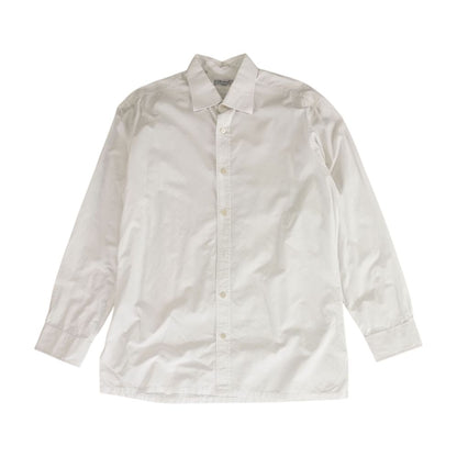 White Solid Long Sleeve Button Down