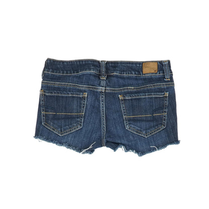 Blue Solid Denim Shorts