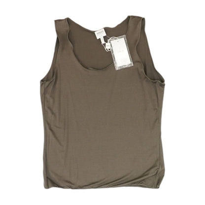 Brown Solid Sleeveless Blouse