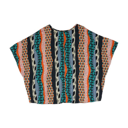 Orange Misc Short Sleeve Blouse