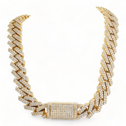 10K Gold Cuban Link Diamond Necklace