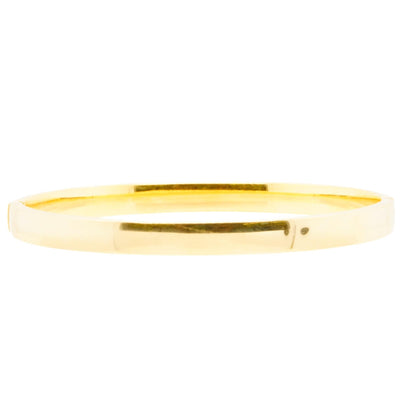 18K Gold Squared Hinged Bangle Bracelet