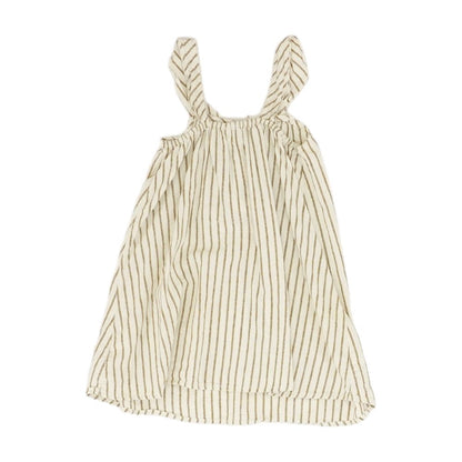 Beige Striped Mini Dress