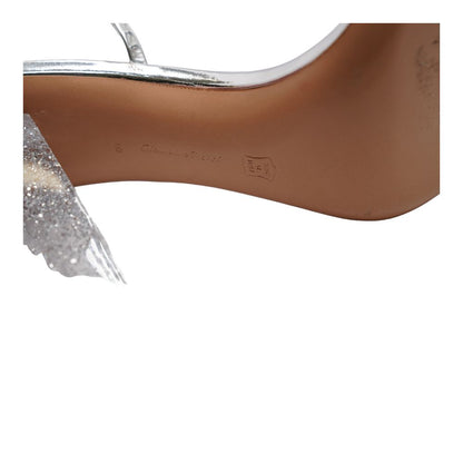 Odyssey Plexi Glitter Sandals in Silver