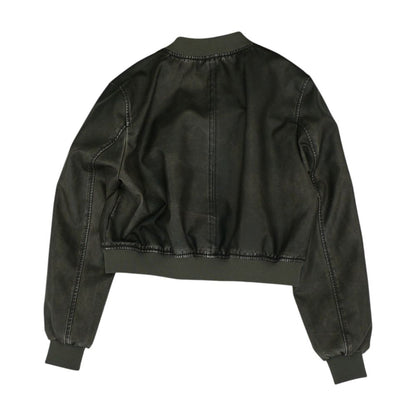 Black Solid Bomber Jacket