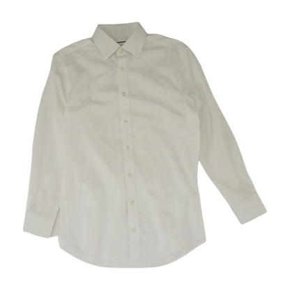 White Solid Long Sleeve Button Down