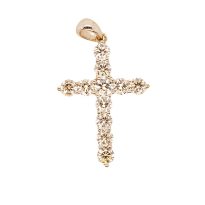 18K White Gold Diamond Cross Pendant