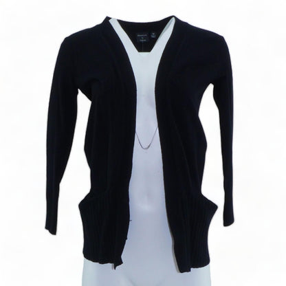 Black Solid Cardigan Sweater