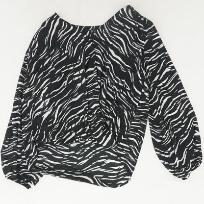 Black Graphic Long Sleeve Blouse