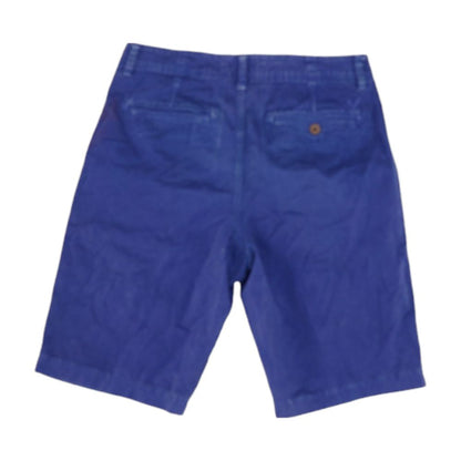 Blue Solid Chino Shorts