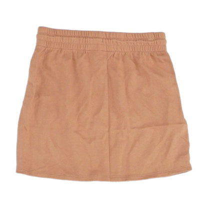 Nude Solid Mini Skirt