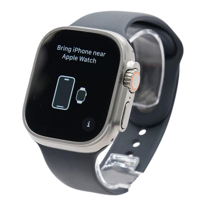 49mm Ultra 2 Natural Titanium Smart Watch with Black Band M/L