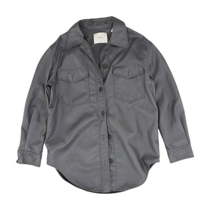 Gray Solid Long Sleeve Button Down