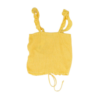 Yellow Solid Sleeveless Blouse