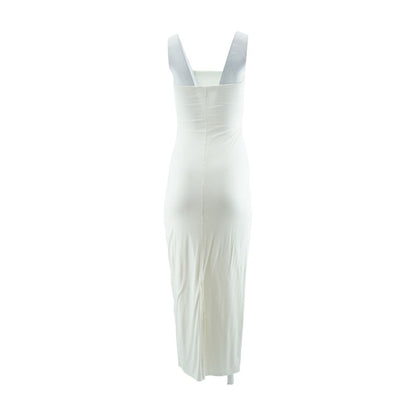 Ivory Solid Midi Dress