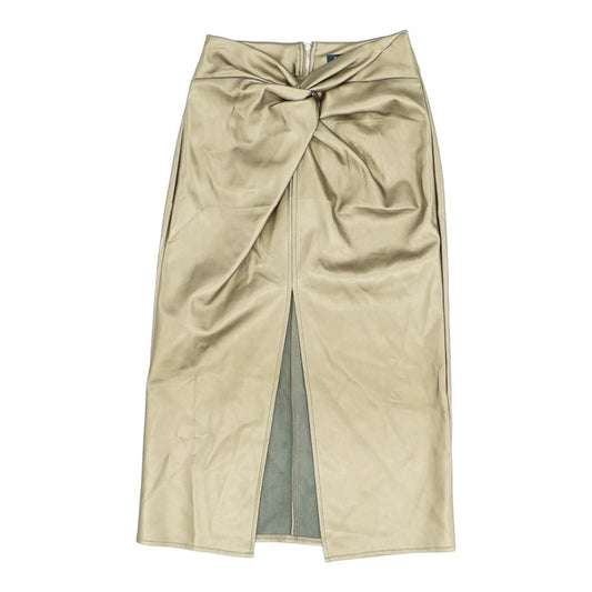 Gold Solid Midi Skirt