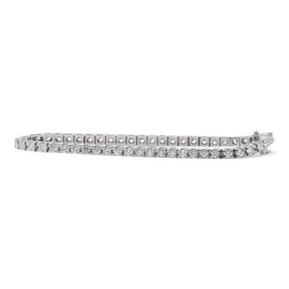 14K White Gold Round Diamond Tennis Bracelet