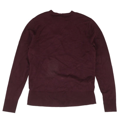 Burgundy Solid V-Neck Sweater