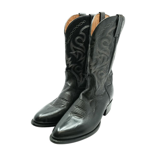 Smooth Leather Black Western Boots