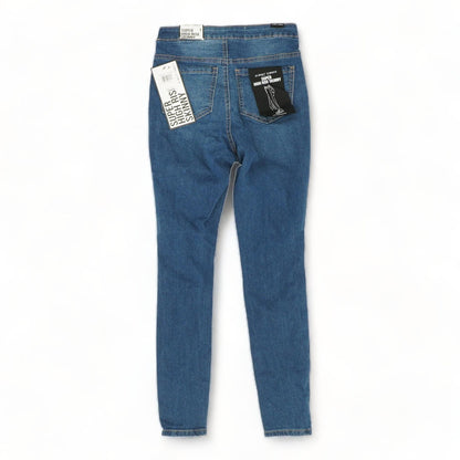 Blue Solid High Rise Skinny Leg Jeans