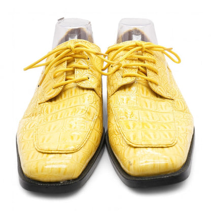 Alligator Print Shoes Yellow Loafer Shoes