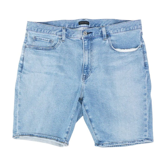 Blue Solid Denim Shorts