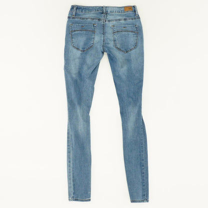 Blue Solid High Rise Skinny Leg Jeans