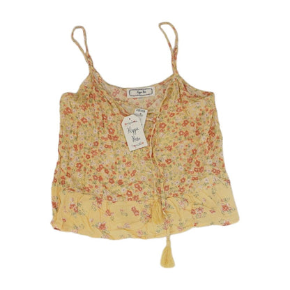 Yellow Floral Sleeveless Blouse