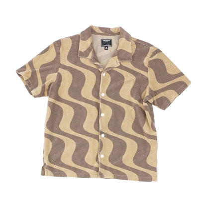 Brown Graphic Short Sleeve Button Down