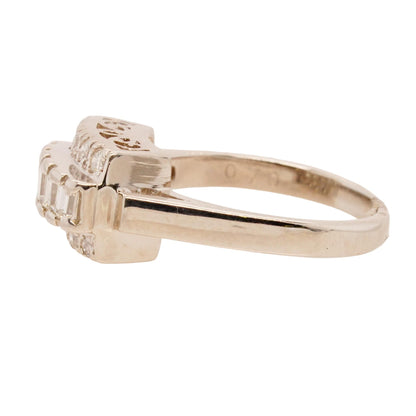 Platinum Baguette And Round Diamonds Ring