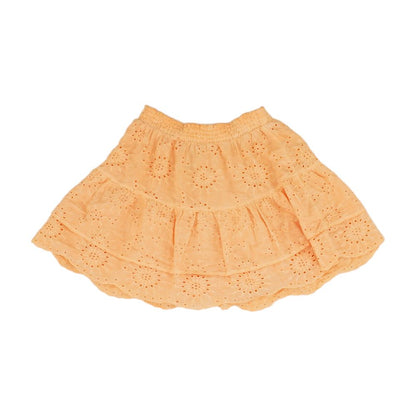 Orange Eyelet Mini Skirt