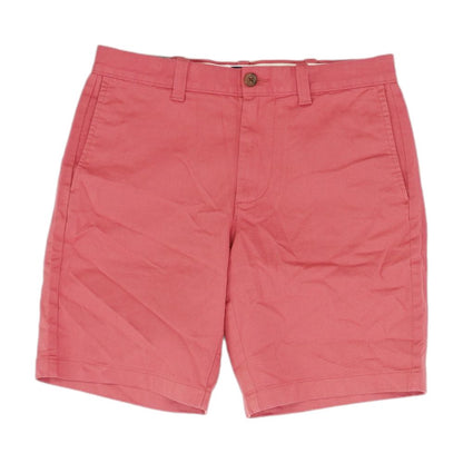 Red Solid Chino Shorts