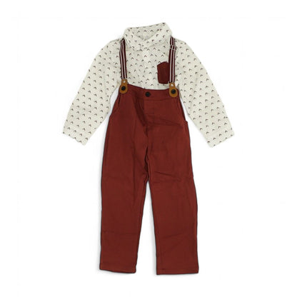 Maroon Graphic Pant Set