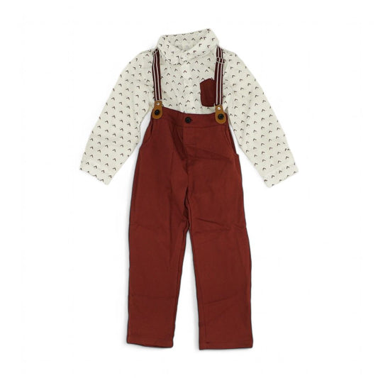 Maroon Graphic Pant Set