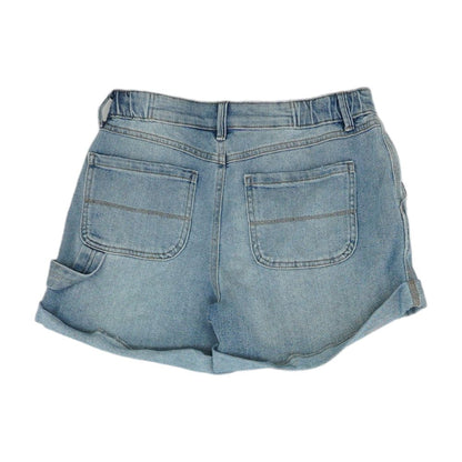 Blue Solid Denim Shorts