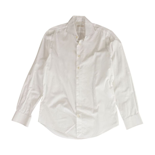 White Solid Long Sleeve Button Down