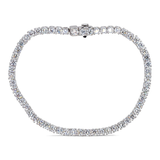 14K White Gold Round Diamond Tennis Bracelet