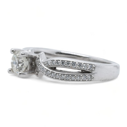 Platinum Diamond Center With Double Crossover Ring