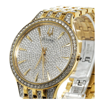 Men's Phantom Crystal Pave Three Hand Stainless Steel Watch