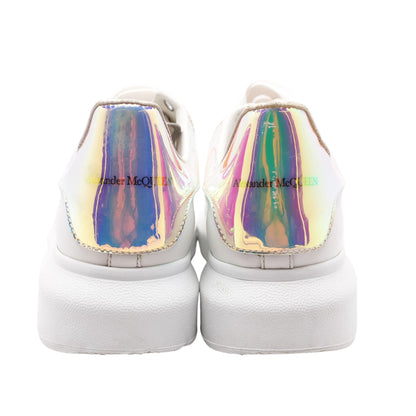 Oversized Iridescent Logo Leather Sneakers