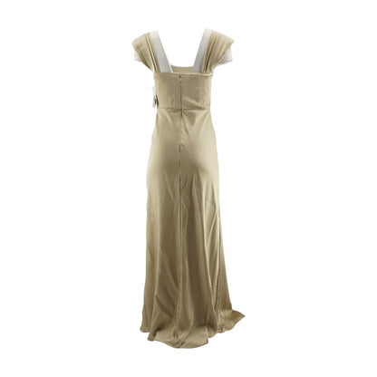 Tan Solid Maxi Dress