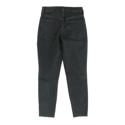 Black Solid Straight Leg Jeans