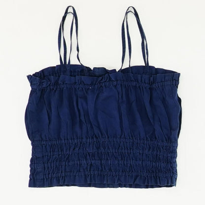 Navy Solid Cropped Camisole