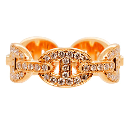 18K Rose Gold Chaine D'Ancre Enchainee Diamond Small Band