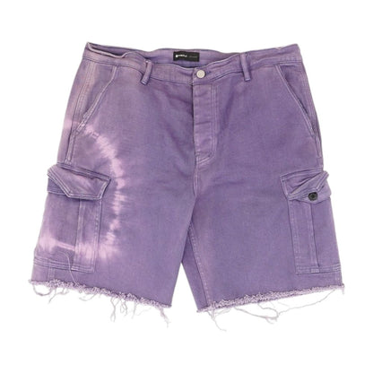 Purple Solid Cargo Shorts