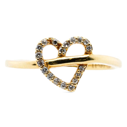 14K Gold Diamond Heart Ring