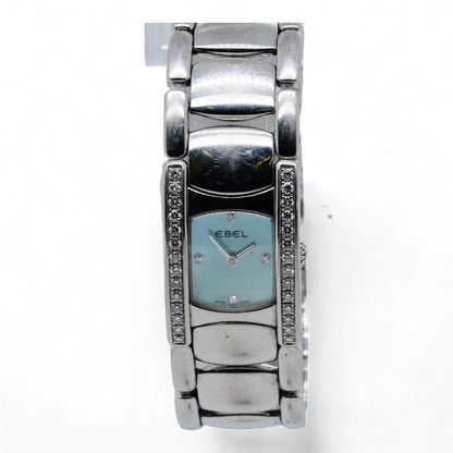 Women's Beluga Diamond Accented Bezel Mother of Pearl Dial Stainless Steel Watch