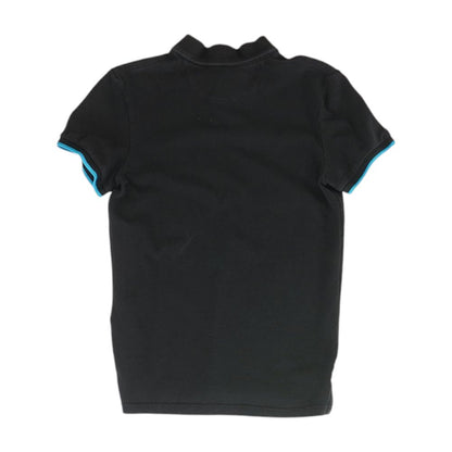 Black Solid Short Sleeve Polo